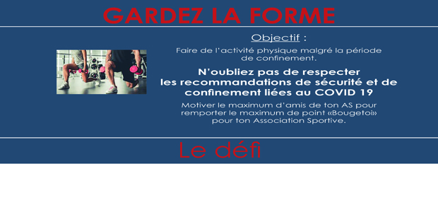 You are currently viewing DÉFI « GARDE LA FORME »